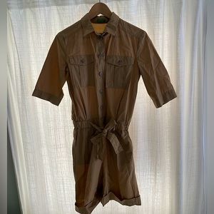 NWOT united of colors benneton utility chic camel romper